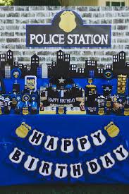 Birthday Themes For Kids Boys Cop Birthday Party Ideas Photo 83 Of 137 Police Birthday Party Kids Police Birthday Party Police Birthday