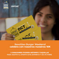 Nuestros amigos de Revoltiao celebran con nosotros nuestros 10K en  Instagram🙌🎉 ¿Quieres asistir al Revoltiao Burger Weekend este próximo  domingo? Para ser uno de los 2 ganadores de 3 taquillas, sólo debes: -