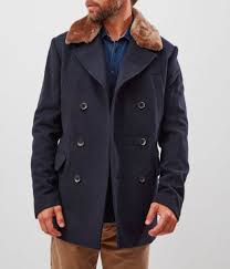 Achat caban homme bleu marine à prix discount. Caban En 100 Laine Coloris Bleu Marine Pour Homme Mcs Mode Tendance 2021