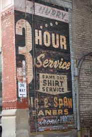 Laundry Sign I Love The Vintage Ads Painted On Brick Walls Brick Wall Brick Art Sign Painting Lettering