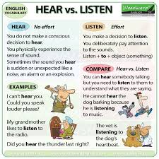 See Look Watch Hear Listen Difference Woodward English English Vocabulary English Idioms
