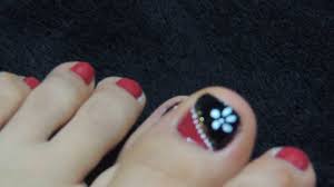 Diseno de unas para pies flores en rojo sencillas flowers nail art nlc youtube. Pedicure Disenos Para Pies Sencillos Nail Art