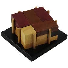 Wooden cube puzzle 7 pieces. Squat Soma Puzzle 7 Piece Put Together Puzzle Mr Puzzle