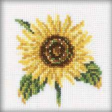 Sunflower cross stitch pattern, flowers cross stitch garden cross stitch. Buy Rto Counted Cross Stitch Kit Sunflower H170 10x10 Cm Diy 3 79