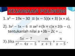 Diketahui suku banyak nilai fx untuk x 3 adalah. Kesamaan Pada Polinom Suku Banyak Youtube