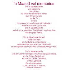Открыть страницу «afrikaanse gedigte» на facebook. Gedig N Maand Vol Memories Afrikaans Words Memories Cute766