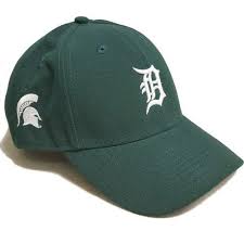 Michigan State Spartans Green Hat With Detroit Tigers D On Front Sbsel 29 95 Detroit Tigers Michigan State Spartans Green Hats
