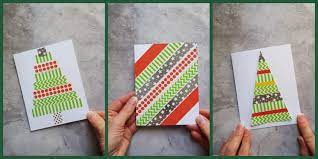 Washi tape flower card craft supplies: How To Make Easy Diy Washi Tape Christmas Cards Team Colors By Carrie