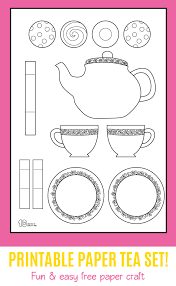 Printable Tea Set 10 Minutes Of Quality Time Kids Tea Party Tea Party Crafts Tea Crafts