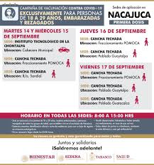 Calendario de eventos de vacunas. ØªÙˆÙŠØªØ± Ssalud Tabasco Ø¹Ù„Ù‰ ØªÙˆÙŠØªØ± Inicia La Vacunacion Para Jovenes De 18 A 29 Anos Embarazadas Y Rezagados Primera Dosis Ahora En Nacajuca Del 14 Al 17 De Septiembre