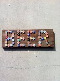 Beer Bottle Cap Sign On Wood By Beachcomberstudio13 On Etsy 60 00 Bottle Cap Crafts Beer Cap Crafts Beer Crafts