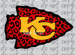 Kc Chiefs Cheetah Arrowhead Rts Sublimation Transfer Ready To Press Transfer Full Color Ready To Ship By Sage In 2020 Kansas City Chiefs Football Kc Chiefs Chief