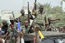 The sudden overthrow of a government, differing from a revolution by being carried out by a small group of people who replace only the leading figures. Militer Mali Berjanji Gelar Pemilu Pasca Lakukan Kudeta