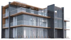 The building has four floors with penthouse apartments on its top. Max Modern Office Building Architectural