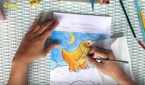  Tutorial Mewarnai Dinosaurus Dengan Pensil Warna Cikal Aksara