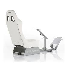 Playseat Evolution Gaming Chair White With Silver Frame Www Hayneedle Com Gaming Chair Chair White Leather Dining Chairs