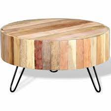 vidaxl table basse table basse mobilier de salon en bois massif de recuperation basse bois de en m solid coffee table coffee table wood drum coffee table