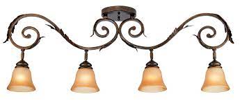 Pro Track Bronze Scroll 4 Light Amber Glass Track Fixture 90749 Lamps Plus Track Lighting Fixtures Amber Glass Ceiling Lights