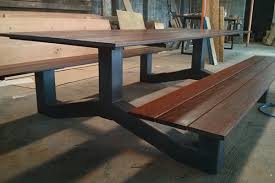 Outdoor Modern Industrial Style Ipe Picnic Table The Industrial Farmhouse Farmhouse Outdoor Furniture Modern Outdoor Table Modern Outdoor Furniture