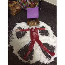 Snow Angel Fun Elf On The Shelf Ideas Elf On The Shelf Elf Fun