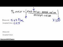 The formula for calculating percent error is 0.02 x 100 = 2 2%. Percent Error Tutorial Youtube