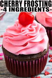 Maraschino Cherry Frosting Recipe Creamy Whipped Quick Easy Cherry Buttercream Made With 4 Ingredi Frosting Recipes Cherry Frosting Cherry Frosting Recipe