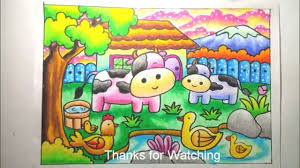 Aplikasi pewarnaan gradasi dengan cara mewarnakan warna yang lebih tua di dahulukan baru di tindih/campur dengan warna. Cara Menggambar Dan Mewarnai Gradasi Oilpastel Crayon Menggambar Peternakan Drawing Farm Youtube