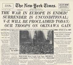 The new york times (nyt or ny times) is an american daily newspaper based in new york city with a worldwide readership. Wwii V E Day Frontpage Nthe Front Page Of The New York Times 8 May 1945 Announcing Germany S Surrender Kunstdruck 45 72 X 60 96 Cm Amazon De Kuche Haushalt