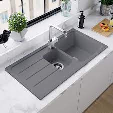 Buy granite grey kitchen sinks and get the best deals at the lowest prices on ebay! Astini Elmo 150 1 5 Bowl Granite Croma Grey Reversible Kitchen Sink Waste