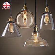Najlepsze oferty i okazje z całego świata! New Modern Vintage Industrial Retro Loft Glass Ceiling Lamp Fit Shade Pendant Uk Lampe En Verre Plafonnier Moderne Luminaire