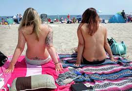 Nude beach topless