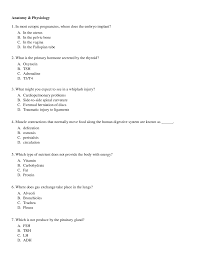 Anatomy Physiology Questions With Answers Pdf Docsity