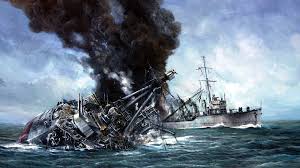 1915 01 24 Dogger Bank Hundimiento Del Sms Blucher Lukasz Kasperczyk Navy Art Ship Poster Naval History