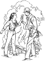 You can use our amazing online tool to color and edit the following indiana jones coloring pages. Coloring Indiana Jones With A Woman In Front Of A Fire Picture