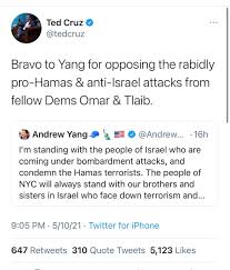 I'm standing with the people of israel who are coming under bombardment attacks, and condemn the hamas terrorists. Emily Ngo On Twitter Andrewyang Is Confronted In Astoria By Passersby Upset Over His Pro Israel Tweet He Calls Conflict In The Middle East Heartbreaking But Doesn T Condemn Israeli Airstrikes Https T Co Okcebowxlf