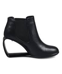 Jady Rose Black Open Wedge Leather Bootie Women