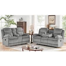 Plenty of furniture to choose from. Rent To Own H317 2 Piece Smokey Reclining Sofa Reclining Console Loveseat Set At Aaron S Today