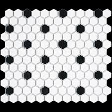 Black And White Porcelain Mosaic Tile Luxe Hexagon Mosaics Natural Stone Tumbled Tile Arizona Tile Hexagon Mosaic Tile Hexagonal Mosaic Mosaic Tiles