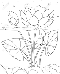 Free printable water coloring pages. Lotus In The Water Adult Antistress Coloring Page Black And Royalty Free Cliparts Vectors And Stock Illustration Image 60687577