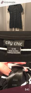 City Chic Bodycon Tshirt Dress Black And White Stripes
