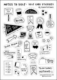 Self Care Sticker Sheet In 2020 Work Stickers Black And White Stickers Print Stickers