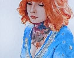 Vintage "sunny" Watercolor Portrait: Child With Braids, Artist R. Mcdowell 