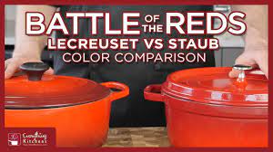 Cast iron vs enameled cast iron which is right for you? Le Creuset Vs Staub Dutch Ovens Cerise Cherry Red Color Comparison Youtube