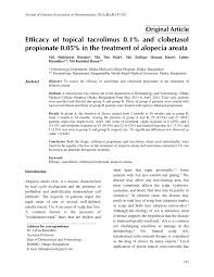 Fk506 is an immunosuppressant, like cyclosporin, primarily used to prevent organ rejection. Pdf Efficacy Of Topical Tacrolimus 0 1 And Clobetasol Propionate 0 05 In The Treatment Of Alopecia Areata