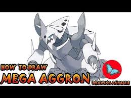 How To Draw Mega Aggron Pokemon Drawings Pokemon Challenge Drawings