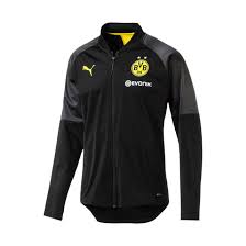 Black & yellow high voltage: Borussia Dortmund Football Logo Print Track Jacket Black Puma La Redoute
