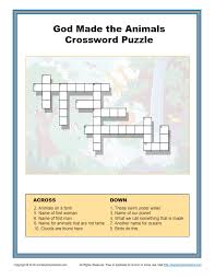 God Made The Animals Crossword Puzzle Children S Bible Activities Sunday School Activities For Kids Childrens Bible Activities Sunday School Activities Bible Activities