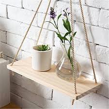 Unique wooden plant stand, white book stack, shelf decor, farmhouse spring decor. Plant Stand Premium Wooden Swing Rope Wall Hanging Floating Shelves Plant Flower Pots Stand Indoor Simple Design Plant Rack Plant Shelves Aliexpress