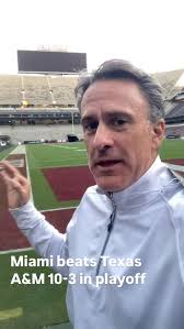 Our @macengelprof was at Kyle Field today to watch No. 10 Miami upset No. 7  Texas A&M 10-3 in the playoffs. #texas #aggies #tamu #gigem #football  #playoffs #cfp #sports #miami #theu #hurricanes #canes ...