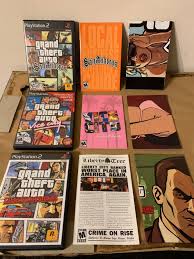 lot includes gta vice city san andreas and liberty city stories all games are complete with original cases manuals and map gta grand theft auto rent games